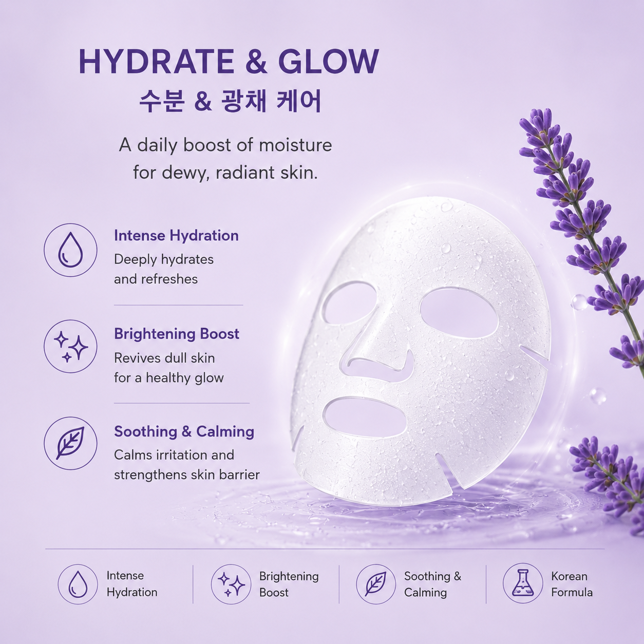 Leeds Beauty Hydrate & Glow Korean Face Mask